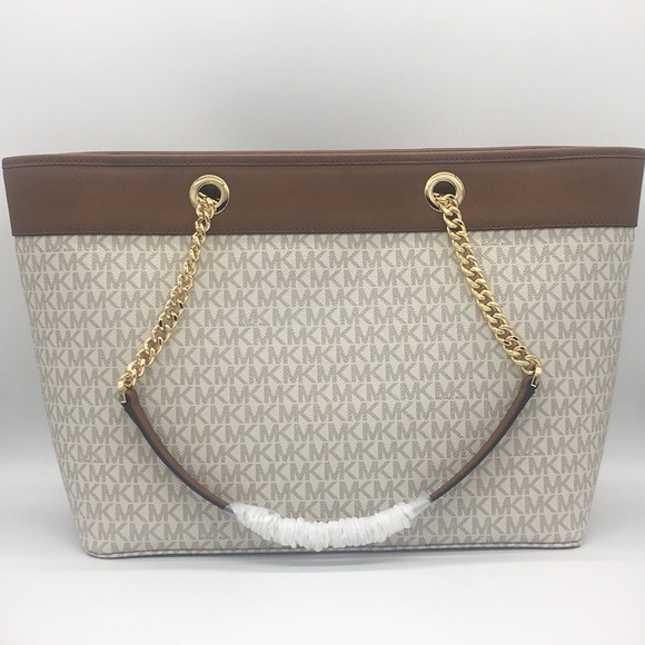 MICHAEL KORS SHANIA LARGE EW CHAIN TOTE VANILLA - Picture 3 of 8